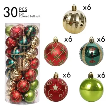 Stunning 30ct Christmas Tree Ornaments Set in Vibrant Colors