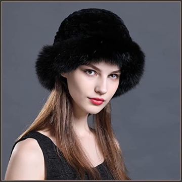 YXCFEWD Mink Fox Fur Hat Elegant Winter Warm Women