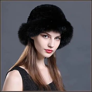 YXCFEWD Mink Fox Fur Hat Elegant Winter Warm Women