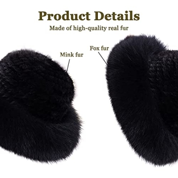 YXCFEWD Mink Fox Fur Hat Elegant Winter Warm Women