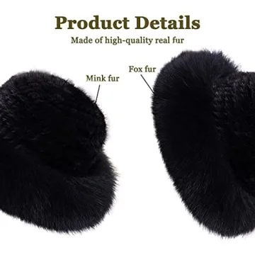 YXCFEWD Mink Fox Fur Hat Elegant Winter Warm Women