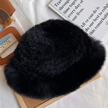 YXCFEWD Mink Fox Fur Hat Elegant Winter Warm Women