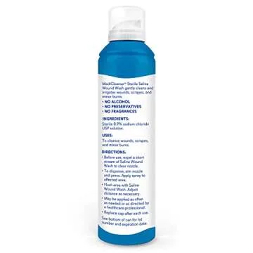 MediCleanse First Aid Sterile Saline Wound Wash - Promotes Healing without Stinging, 7.4 oz