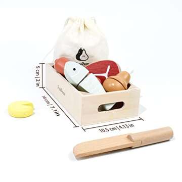 PairPear Wooden Play Food Set for Toddlers - Fun Kitchen Toy