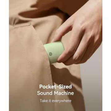 Dreamegg Sound Machine for Sleep Baby - Portable Sound Machine Baby Adults, 16 Soothing Sounds, Timer, Travel Mini White Noise Sound Machine for On-The-go Home Baby Shower Registry Gift, Green