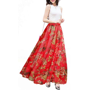 Afibi Women's Chiffon Maxi Skirt - Elegant & Versatile