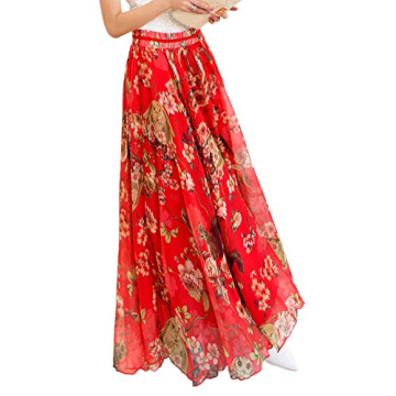 Afibi Women's Chiffon Maxi Skirt - Elegant & Versatile