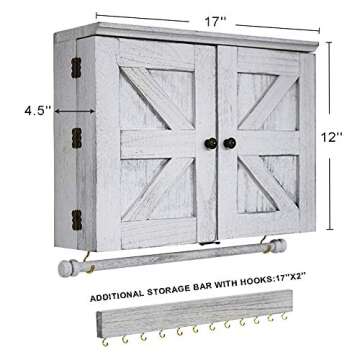 GLANT Rustic Wall Mounted Jewelry Organizer for Stylish Storage