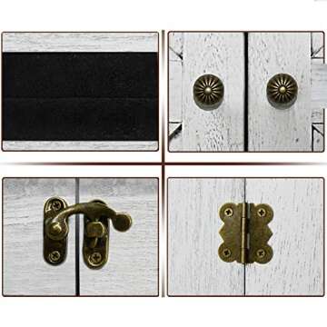 GLANT Rustic Wall Mounted Jewelry Organizer for Stylish Storage