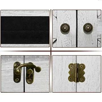 GLANT Rustic Wall Mounted Jewelry Organizer for Stylish Storage