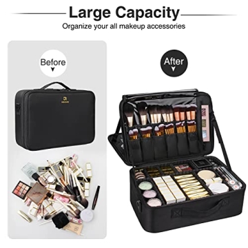 Professional Makeup Case - MONSTINA Large Capacity Organizer