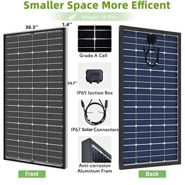 JJN Bifacial 400 Watt Solar Panel 12V 10BB Monocrystalline Solar Panels High Efficiency Solar Module for RV Home Farm Trailer Camper Marine Off Grid System(2 PCS 200 Watt)