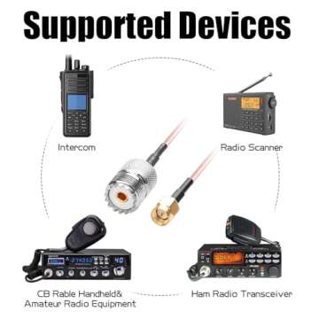 DHT Electronics 6'' SMA Male to UHF Connector Cable Pack of 2