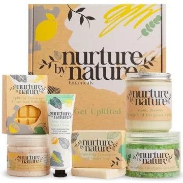 Nurture by Nature RELAX & UPLIFT Pamper Spa Kit – Christmas Gifts for Women – Spa Gift Basket wi...