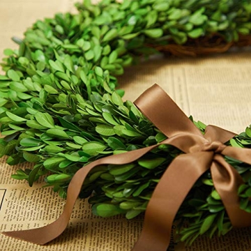 BOXWOOD WORLD Boxwood Wreath Large 17 inch Preserved Nature Real Boxwood Wreath Home Decor Stay Fresh for Years Wreath for Halloween and Thanksgiving Home Indoor Decor