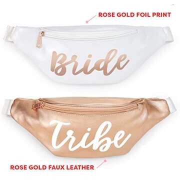 xo, Fetti Bachelorette Party Bride Tribe Fanny Packs - 8 Bags | Rose Gold Bridesmaid Favors, Bachelo...
