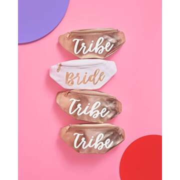 xo, Fetti Bachelorette Party Bride Tribe Fanny Packs - 8 Bags | Rose Gold Bridesmaid Favors, Bachelorette Party Decorations, Bride To Be Gift, Bach Favor, Bridal Shower