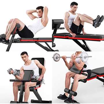 Home Gym Adjustable Weight Bench - Mosunx Adjustable Sit Up Incline Bench for All Fitness Levels