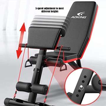 Mosunx Adjustable Weight Bench for Home Fitness Workouts