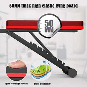 Mosunx Adjustable Weight Bench for Home Fitness Workouts