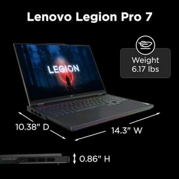 Lenovo Legion Pro 7 Gaming Laptop, NVIDIA® GeForce RTX™ 4080 12GB GDDR6, 16” WQXGA Display, AMD Ryzen 9 7945HX, 32GB RAM, 1TB SSD, 2560x1600 px, Windows 11, Onyx Grey