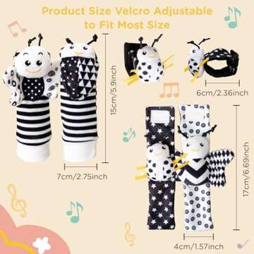 Infant Rattle Socks | 4PCS Baby Toys for Newborns