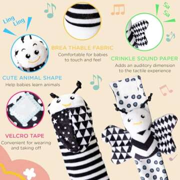 Infant Rattle Socks | 4PCS Baby Toys for Newborns