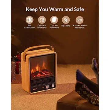 Electric Fireplace Heaters with Realistic Flame & Sound