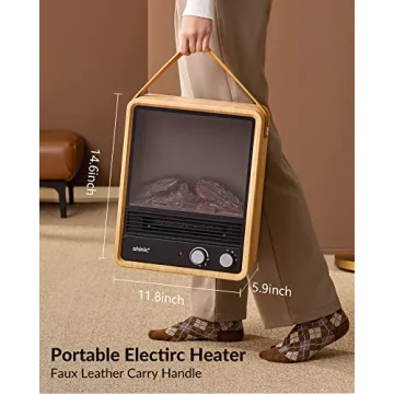 Electric Fireplace Heaters with Realistic Flame & Sound