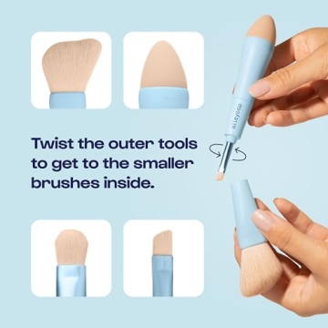 Alleyoop Multi-Tasker 4-in-1 Makeup Brush for Travel