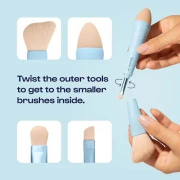 Alleyoop Multi-Tasker 4-in-1 Makeup Brush for Travel