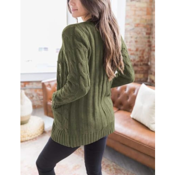 MEROKEETY Women's Cable Knit Cardigan for Fall Style