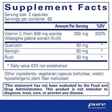 Pure Encapsulations Acerola/Flavonoid | Corn-Free, Plant-Based Vitamin C and Bioflavonoid | 120 Caps...