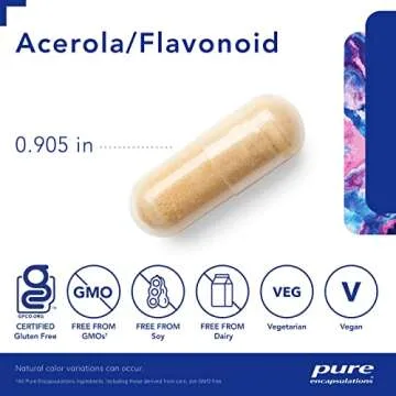 Pure Encapsulations Acerola/Flavonoid | Corn-Free, Plant-Based Vitamin C and Bioflavonoid | 120 Capsules*