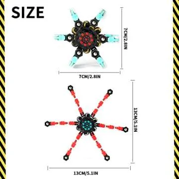 4PCS Transformable Chain Robot Fidget Spinners, DIY Deformed Deformation Robot Toy Mechanical Spiral Twister, Stress Relief Fingertip Gyro Toys Spinning Spin Top Sensory Fidget Toys for Kids Adults