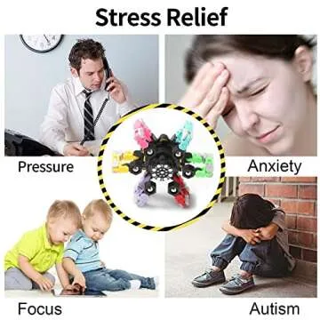 4PCS Transformable Chain Robot Fidget Spinners, DIY Deformed Deformation Robot Toy Mechanical Spiral Twister, Stress Relief Fingertip Gyro Toys Spinning Spin Top Sensory Fidget Toys for Kids Adults