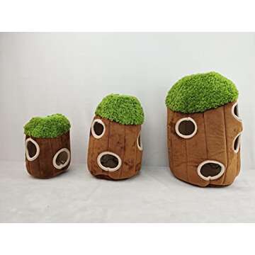 Glow Pups Raccoon in Tree Hide and Seek Dog Toy for Small and Medium Size Dogs, Plush Raccoon Inside Trunk Dog Toy with Squeaker, Interactive Burrow Dog Toy (Tree with Raccoons, Small)