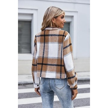 Zeagoo Cropped Flannel Jacket for Women Stylish Warmth