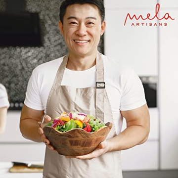 Shop Mela Artisans Scalloped Wooden Bowl - Rustic Decor