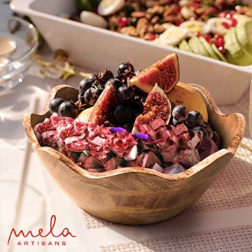 Shop Mela Artisans Scalloped Wooden Bowl - Rustic Decor