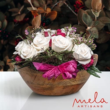 Shop Mela Artisans Scalloped Wooden Bowl - Rustic Decor