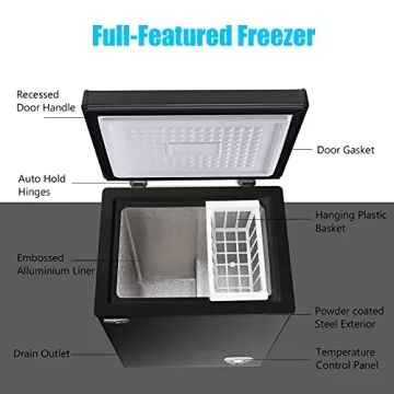 3.5 Cu.Ft Energy Saving Black Chest Freezer