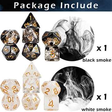 2 Sets DND Dice Set - Unique Smoke Design for RPG Adventures