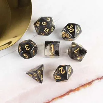 Unique Smoke D&D Dice Set for Tabletop RPG Gamers
