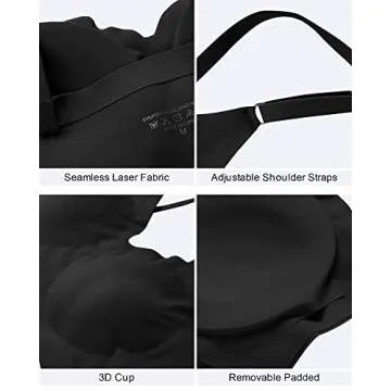Comfortable Seamless Padded Bras by DEANGELMON for Everyday Use