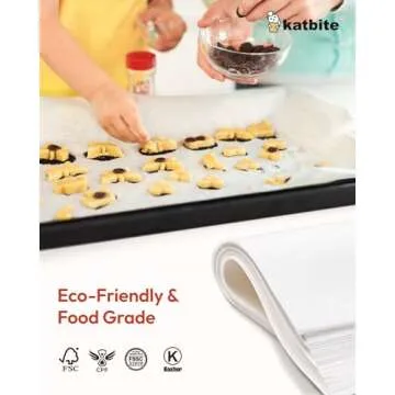 Katbite 16x24 inch Heavy Duty Parchment Paper Sheets, 100Pcs Precut Non-Stick Full Parchment Sheets for Baking, Cooking, Grilling, Frying and Steaming, Full Sheet Baking Pan Liners, Commercial Baking
