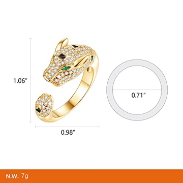 VICISION Panther Ring for Women Leopard Design Gold Ring, Gifts for Mom Wife Girlfriend Her on Anniversary Valentines Day Mothers Day Christmas Birthday Gifts for Women