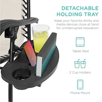 Adjustable Zero Gravity Lounge Chairs with Cup Holders