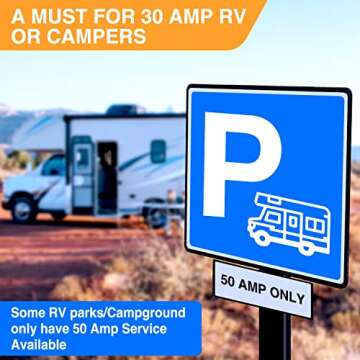 Nilight 50033R 18 Inch Heavy Duty 50 Amp to 30 Amp RV Plug Adapter with Handles for Easy Unplugging