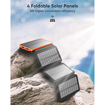 Hiluckey Solar Charger 25000mAh Portable Power Bank